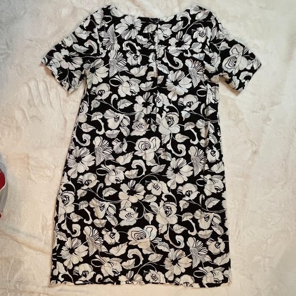 MAEVE Anthropologie Black/White Floral Tunic Top/Dress Size 2 - Picture 4 of 7
